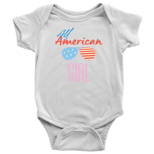 All American Girl 4th Of July Baby Onesie