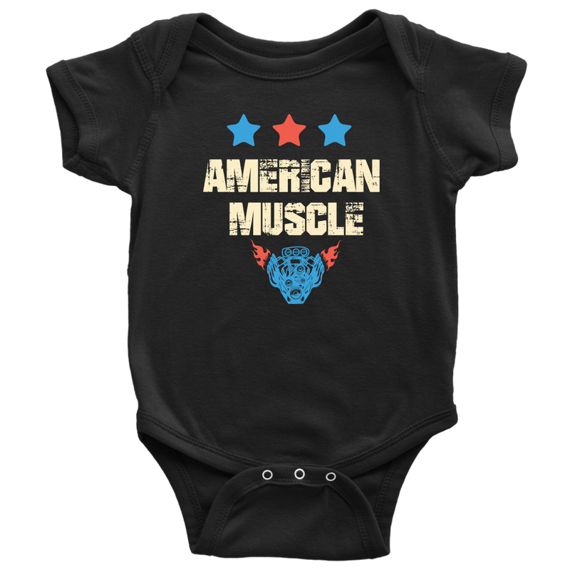 American Muscle 4th Of July Baby Onesie