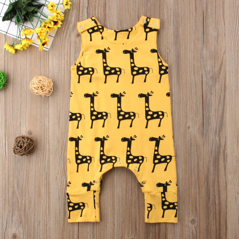 Yellow Giraffe Baby Romper - everbabies
