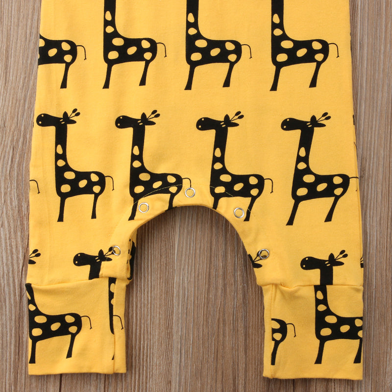 Yellow Giraffe Baby Romper - everbabies
