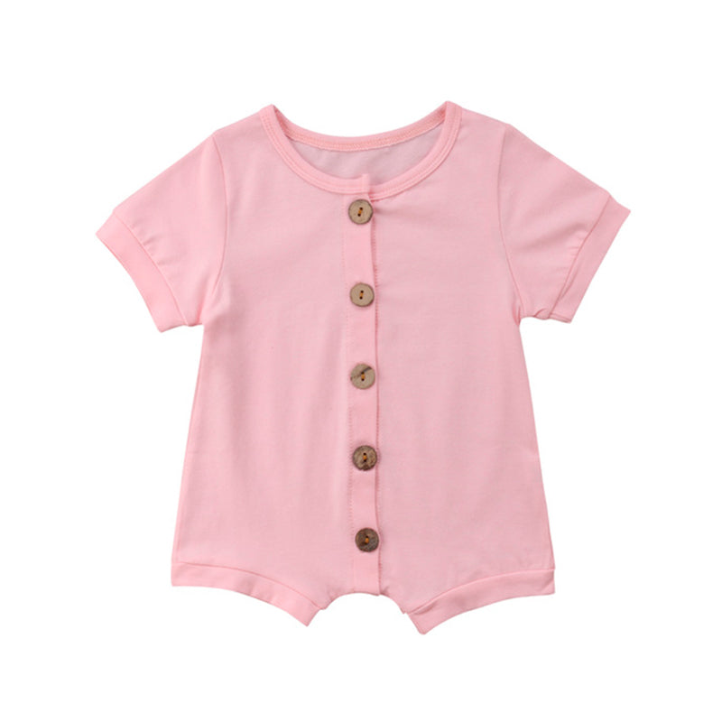 Wooden Button Baby Romper - everbabies