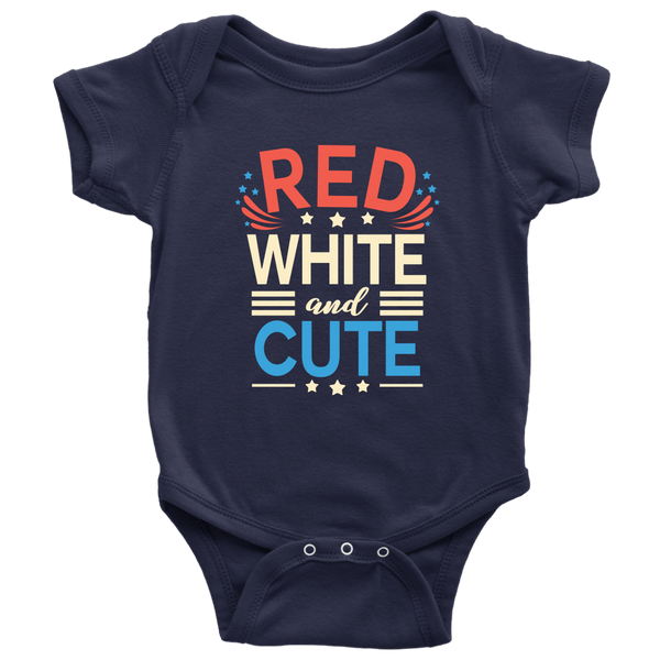Red White and Cute 4th Of July Baby Onesie