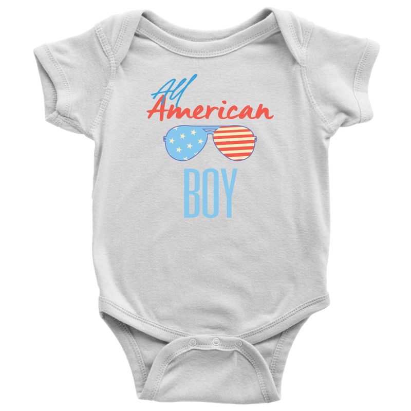 All American Boy 4th Of July Baby Onesie