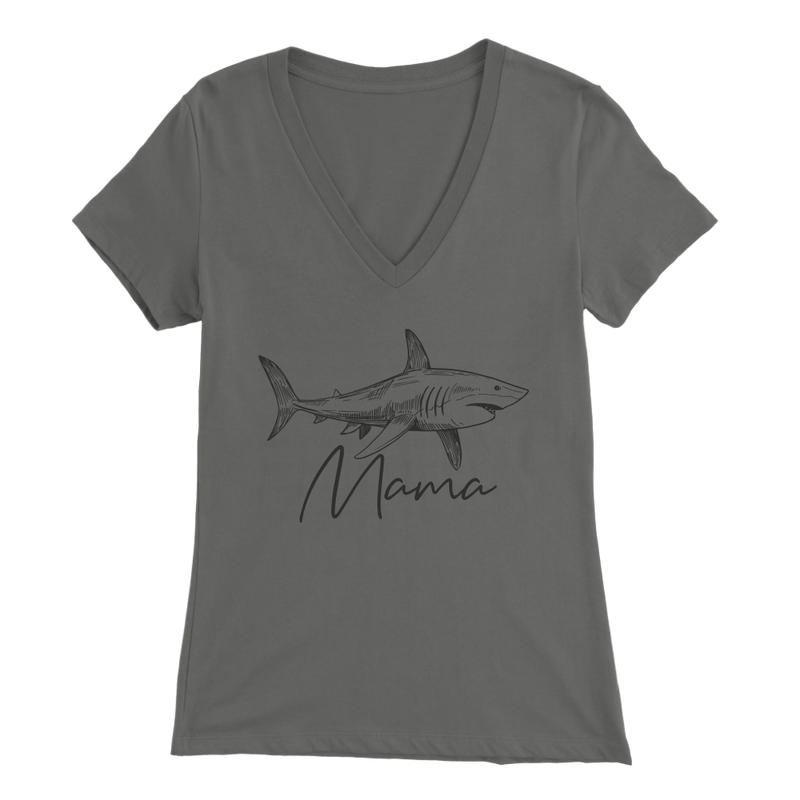 Mama Shark V Neck T Shirt