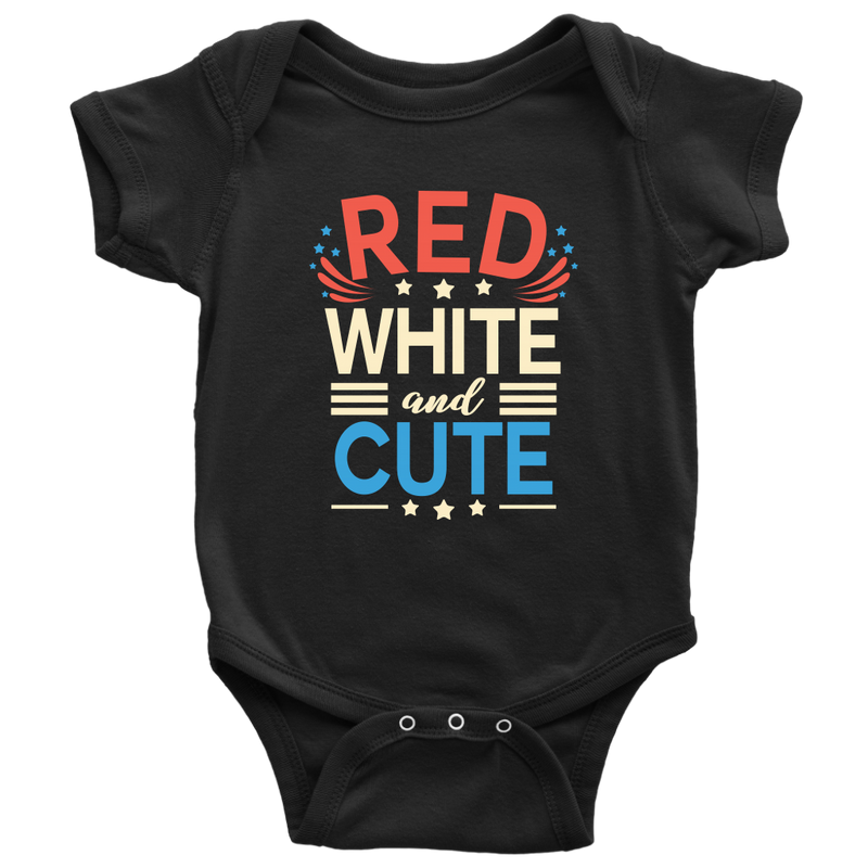 Red White and Cute 4th Of July Baby Onesie