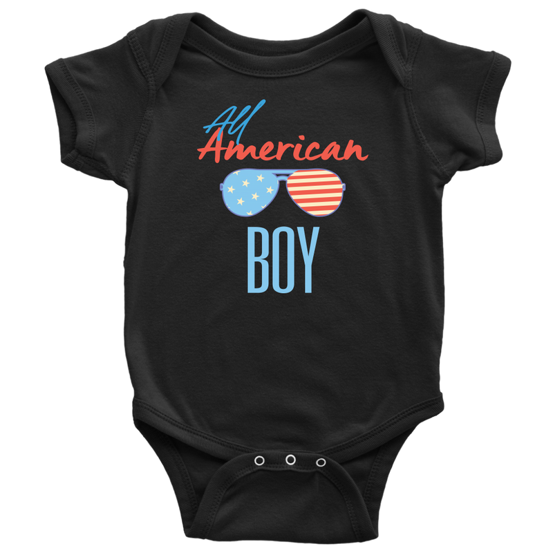 All American Boy 4th Of July Baby Onesie