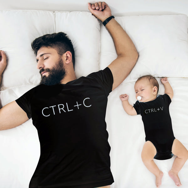 Dad and Baby Matching T-shirt and Onesie - Ctrl+C & Ctrl+V - everbabies