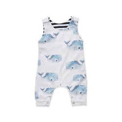 Whale Sleeveless Baby Romper - everbabies