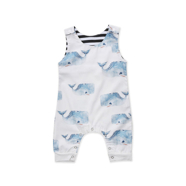 Whale Sleeveless Baby Romper - everbabies