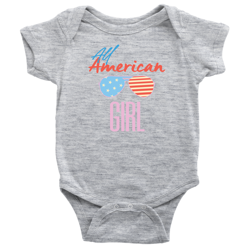 All American Girl 4th Of July Baby Onesie