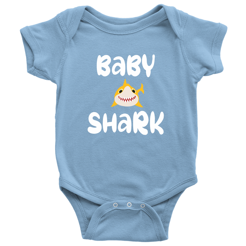 Mommy and Me Baby Shark Shirt and Baby Onesie Matching Baby Blue