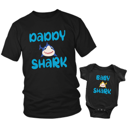 Daddy and Me Baby Shark Shirt and Baby Onesie Set