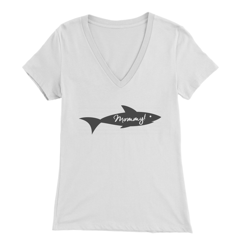 Mommy Shark Womens V Neck Shirt