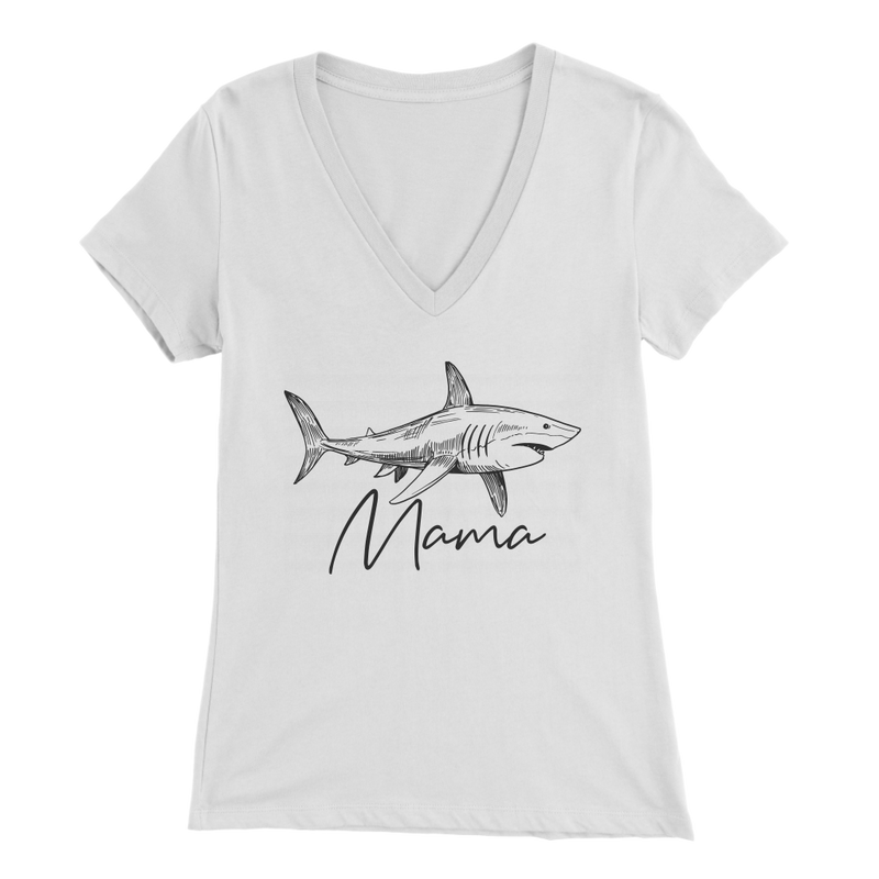 Mama Shark V Neck T Shirt